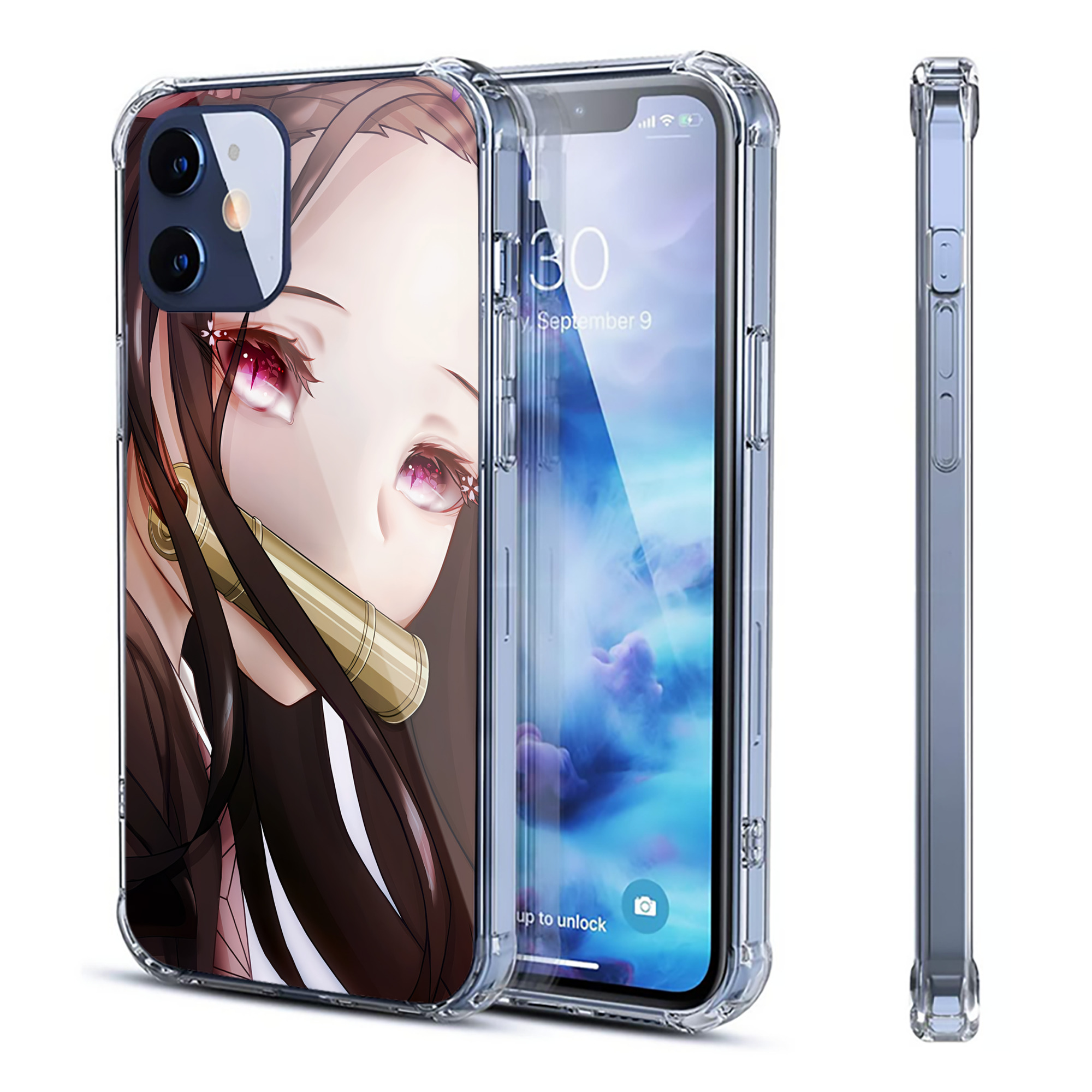 （画像用） 鬼滅の刃（きめつのやいば）竈門 禰󠄀豆子／かまど ねずこ Kamado Nezuko 【iPhone 12シリーズ対応】透明スマホケース（クリアソフトケース）